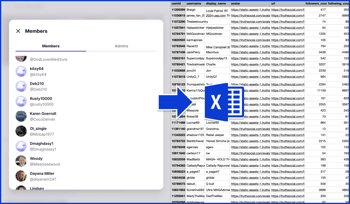 Truth Social Group Member Scraper Tool Screenshot